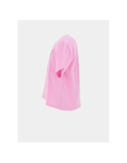 T-shirt à logo triangle broderie sequins rose fille - Guess