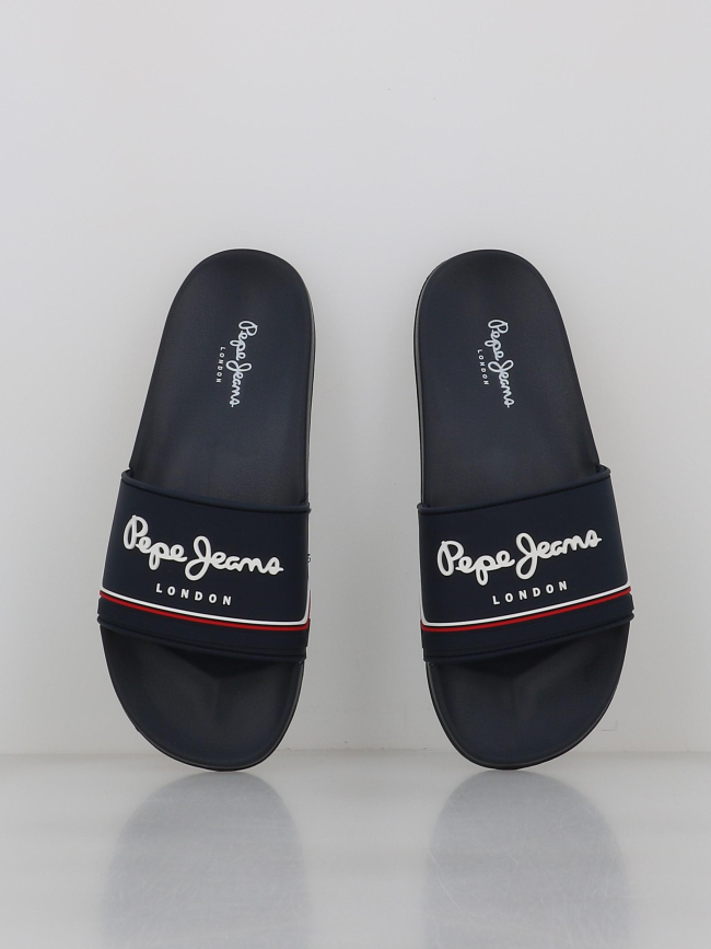 Claquettes slider origin bleu marine homme - Pepe Jeans