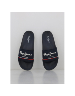 Claquettes slider origin bleu marine homme - Pepe Jeans