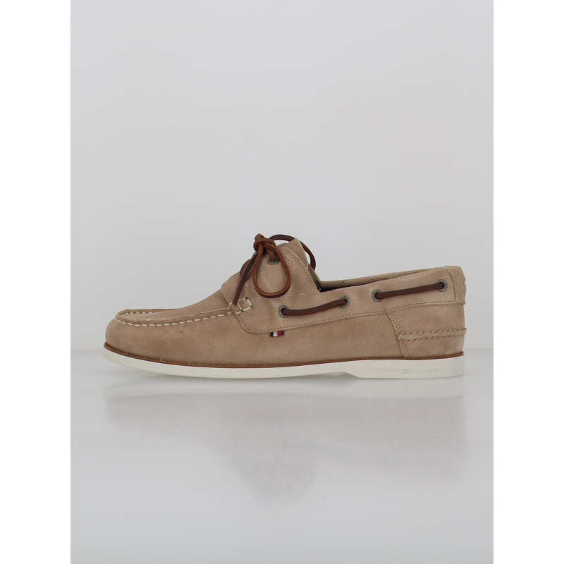 Chaussures bateaux cuir suédé beige homme - Tommy Hilfiger