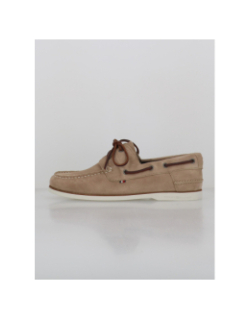 Chaussures bateaux cuir suédé beige homme - Tommy Hilfiger