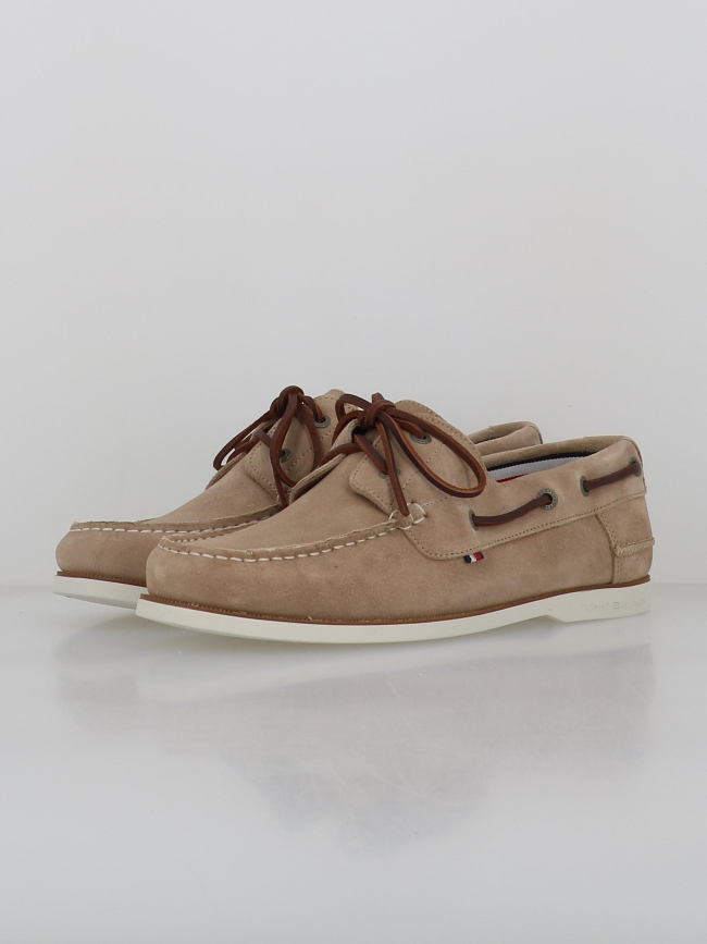 Chaussures bateaux cuir suédé beige homme - Tommy Hilfiger