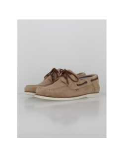 Chaussures bateaux cuir suédé beige homme - Tommy Hilfiger