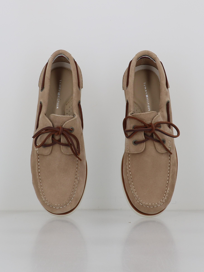 Chaussures bateaux cuir suédé beige homme - Tommy Hilfiger