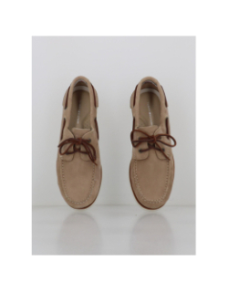 Chaussures bateaux cuir suédé beige homme - Tommy Hilfiger