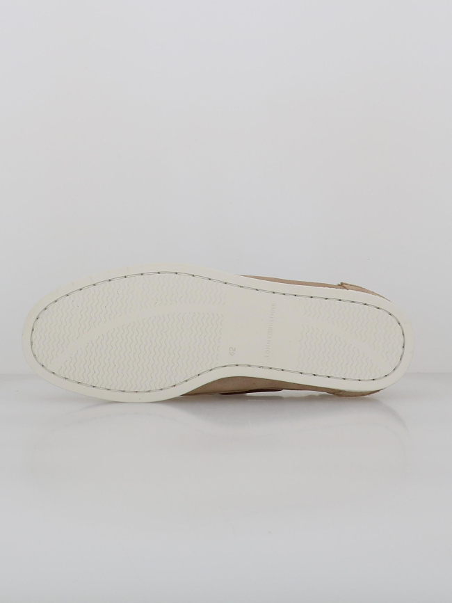 Chaussures bateaux cuir suédé beige homme - Tommy Hilfiger