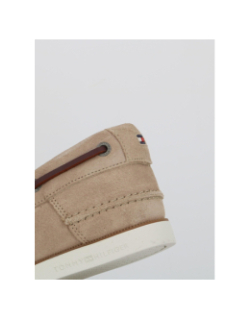 Chaussures bateaux cuir suédé beige homme - Tommy Hilfiger