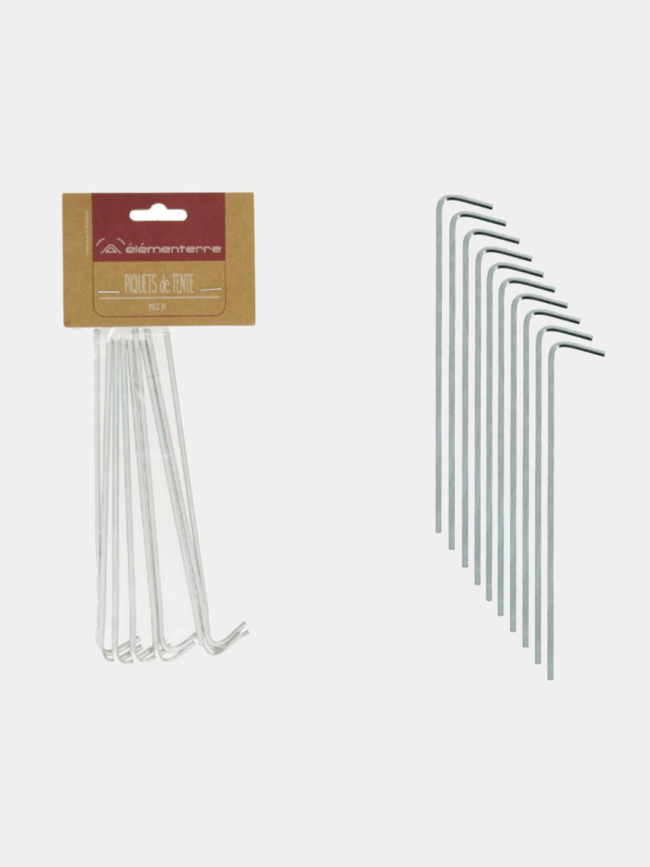Pack de 10 piquets en acier 18cm pour tentes - Élémenterre