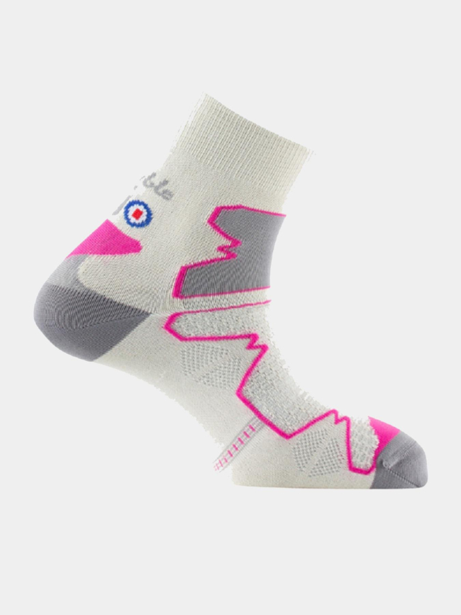 Paire de chaussettes tige courte double trek beige adulte - Thyo