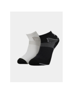 Pack de 2 paires de socquettes basic run noir et blanc adulte - Thyo