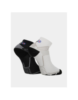 Pack de 2 paires de socquettes basic run noir et blanc adulte - Thyo