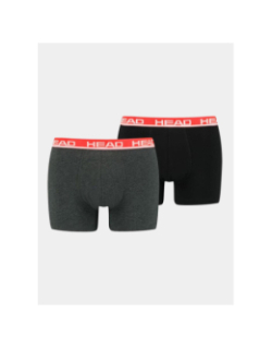 Pack de 2 boxers basic anthracite noir rouge homme - Head