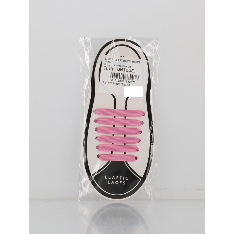 Lacets élastiques rose - Famaco