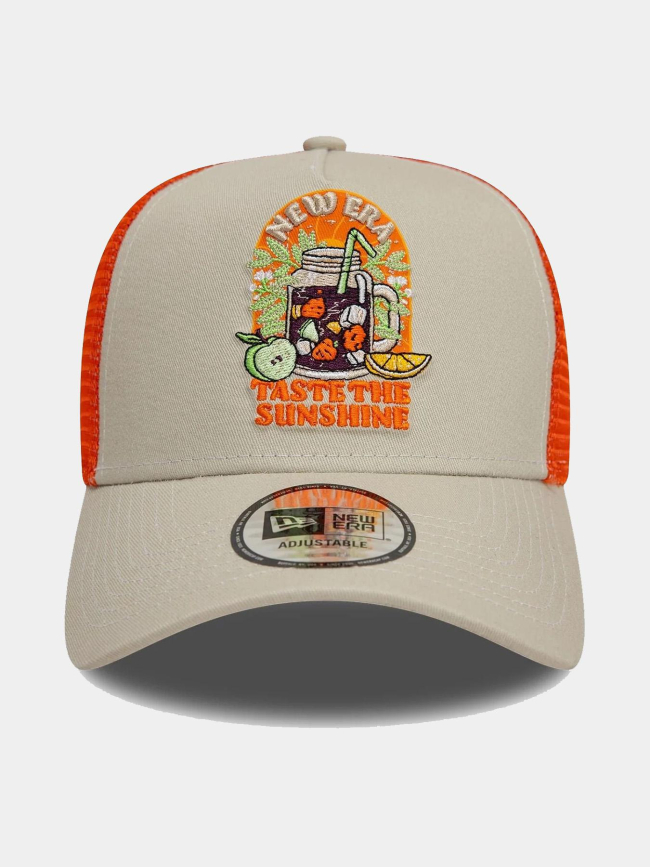 Casquette trucker summer patch noir et orange homme - New Era