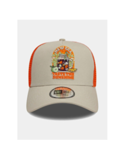 Casquette trucker summer patch noir et orange homme - New Era