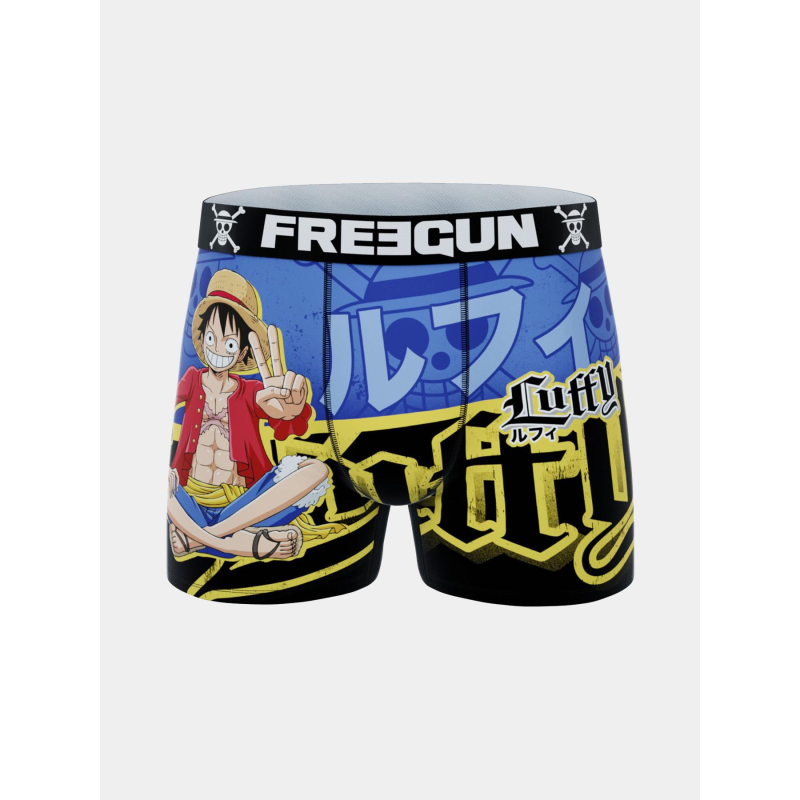 Boxer en microfibre one piece luffy bleu homme - Freegun