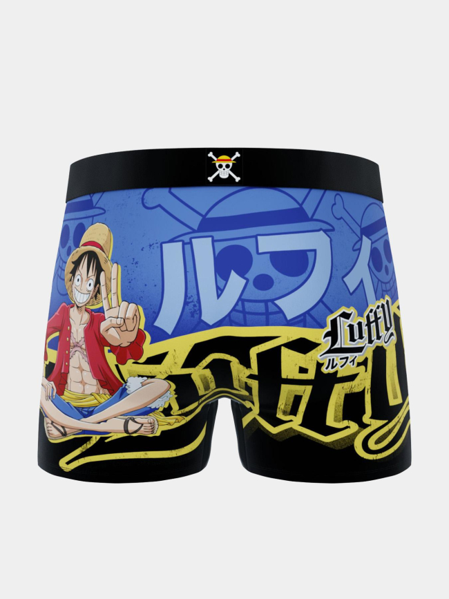Boxer en microfibre one piece luffy bleu homme - Freegun