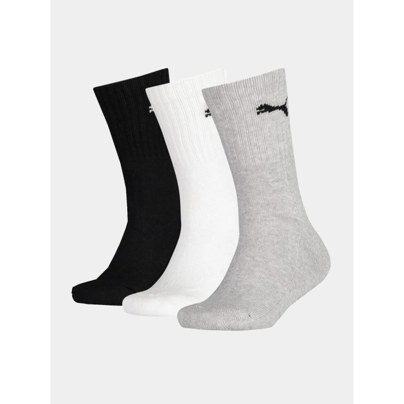 Pack de 3 paires de chaussettes sport gris noir blanc enfant - Puma