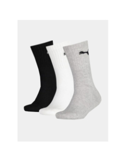 Pack de 3 paires de chaussettes sport gris noir blanc enfant - Puma
