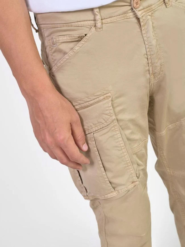 Pantalon cargo aaron beige homme - Le Temps Des Cerises