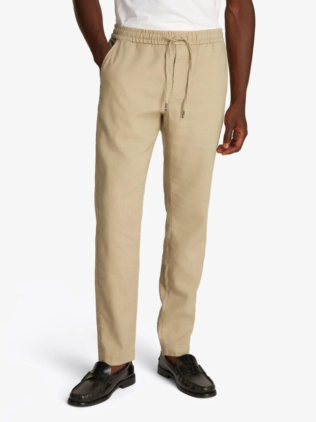 Pantalon en lin harlem sorona beige homme - Tommy Hilfiger