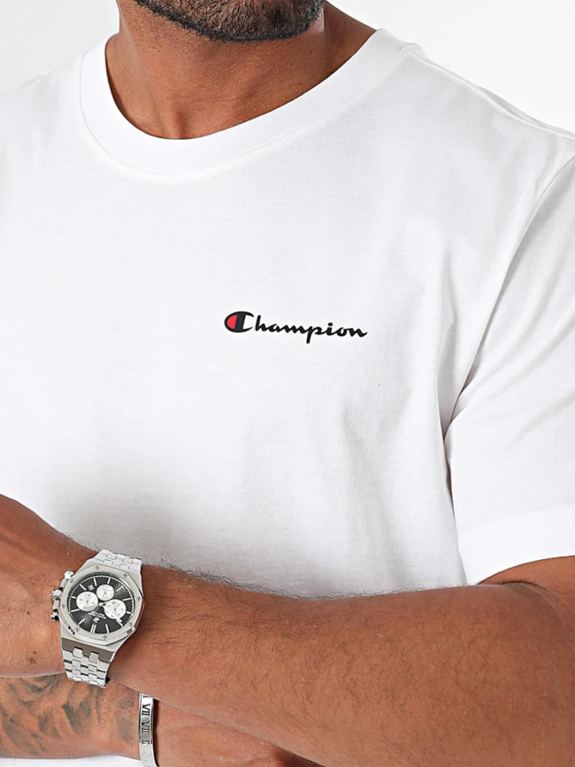 T-shirt crewneck à petit logo blanc homme - Champion