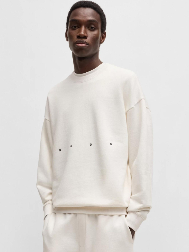Sweat à col rond dutap écru homme - Hugo