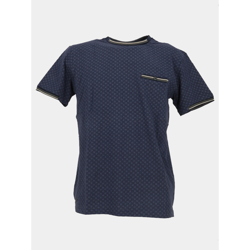 T-shirt en piqué de coton à motif bleu homme - Rms 26