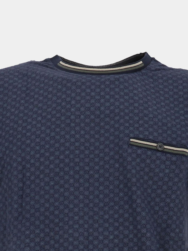 T-shirt en piqué de coton à motif bleu homme - Rms 26