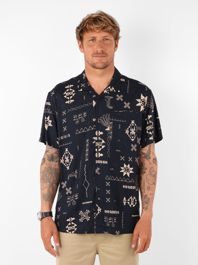 Chemise manches courtes à motif snap noir homme - Oxbow
