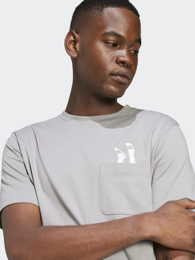 T-shirt à manches courtes slide gris adulte - Adidas