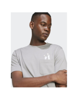 T-shirt à manches courtes slide gris adulte - Adidas