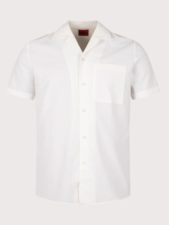 Chemise à manches courtes texturé ellino blanc homme - Hugo