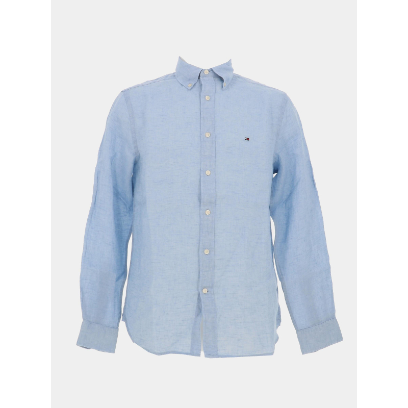 Chemise en lin pigment dyed bleu homme - Tommy Hilfiger