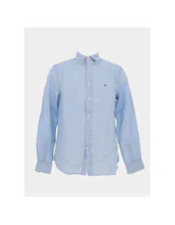 Chemise en lin pigment dyed bleu homme - Tommy Hilfiger