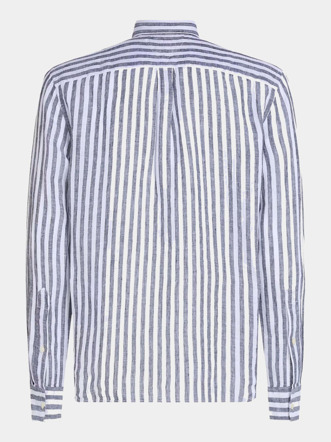 Chemise en lin rayée bleu homme - Tommy Hilfiger