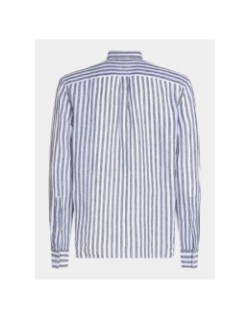 Chemise en lin rayée bleu homme - Tommy Hilfiger
