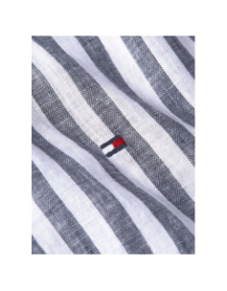 Chemise en lin rayée bleu homme - Tommy Hilfiger