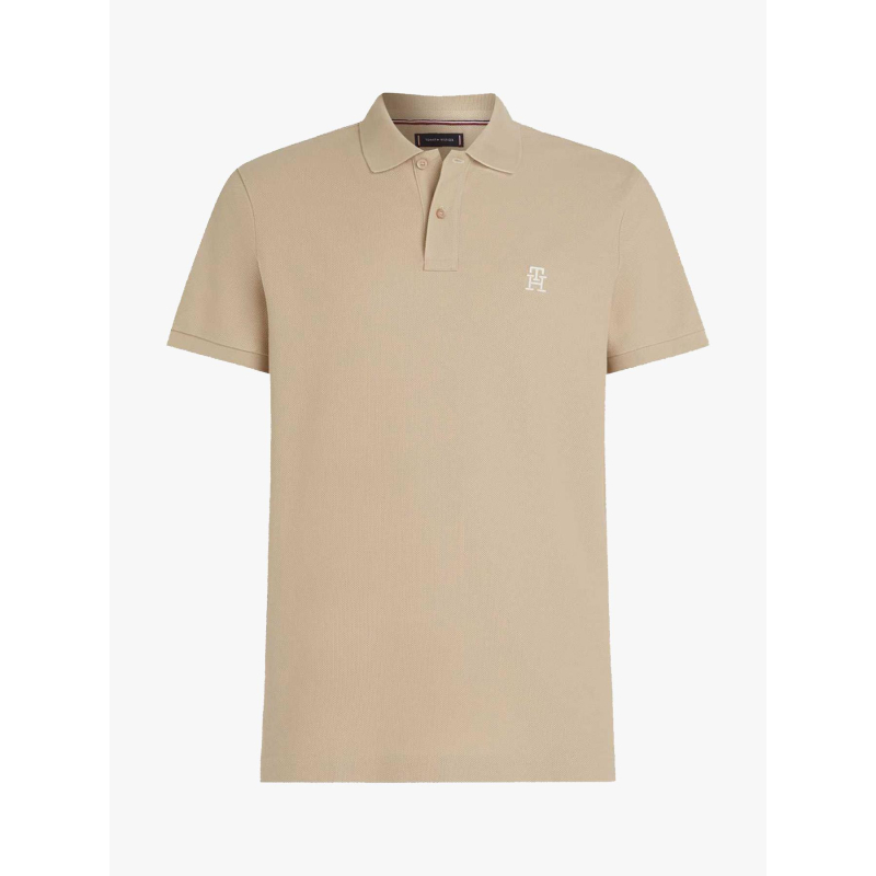 Polo regular fit uni beige homme - Tommy Hilfiger