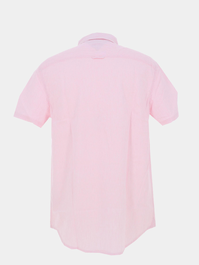 Chemise rayée en lin regular fit rose homme - Tommy Jeans