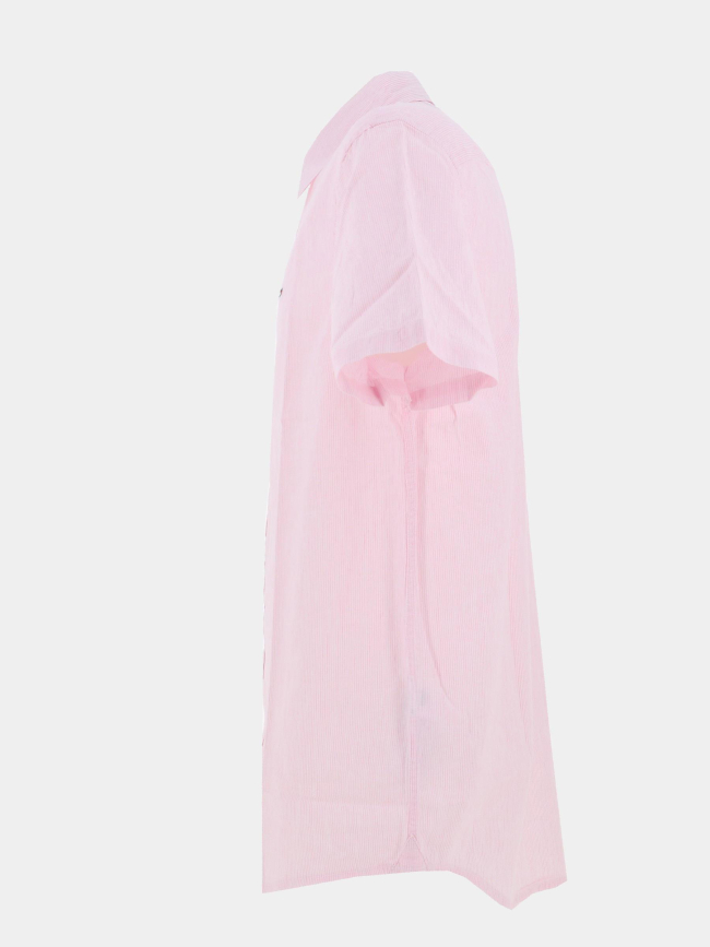 Chemise rayée en lin regular fit rose homme - Tommy Jeans