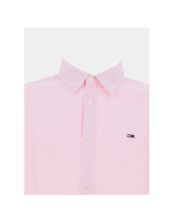 Chemise rayée en lin regular fit rose homme - Tommy Jeans