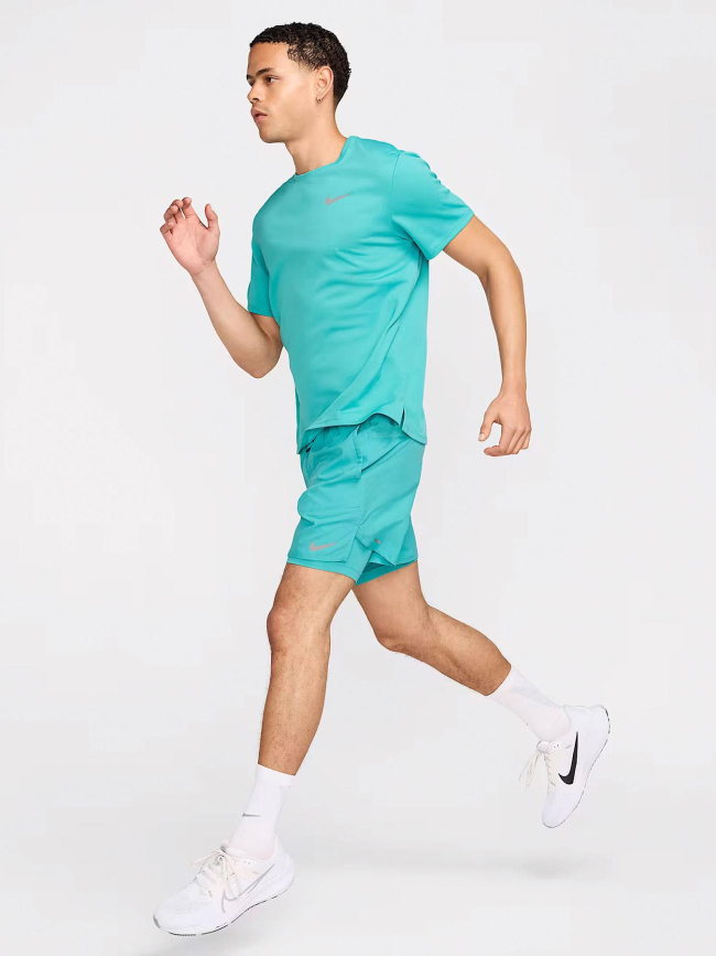 T-shirt de running miler turquoise homme - Nike
