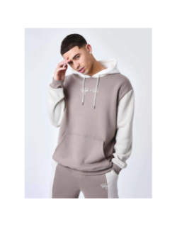Sweat à capuche colorblock marron homme - Project X Paris