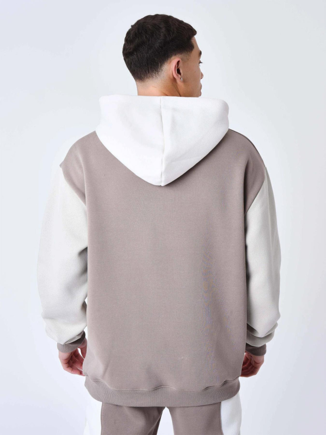 Sweat à capuche colorblock marron homme - Project X Paris