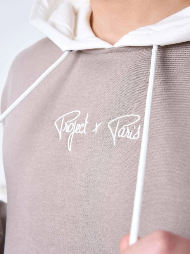 Sweat à capuche colorblock marron homme - Project X Paris