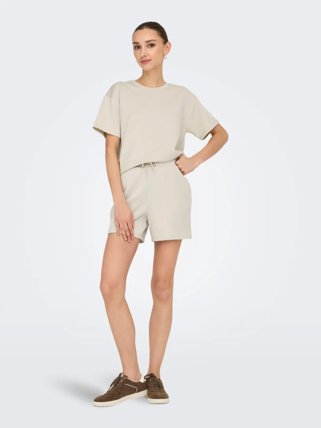 Short jogging lounge blanc écru femme - Only Play