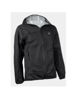 Veste technique impérméable à capuche noir femme - Élémenterre