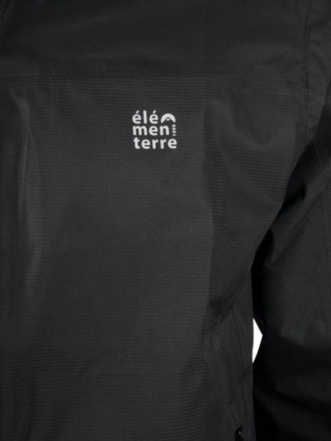 Veste technique impérméable à capuche noir femme - Élémenterre