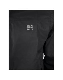 Veste technique impérméable à capuche noir femme - Élémenterre